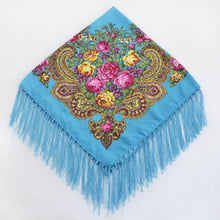 Load image into Gallery viewer, Ethnic Style Retro Tassel Square Scarf Flower Pattern Headscarf Scarf