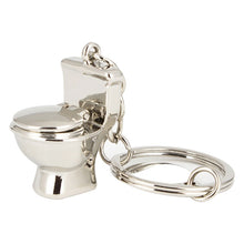 Load image into Gallery viewer, Classic 3D Keychain Mini Toilet Key Ring Chain Bathroom Cute Creative Gift trinket Car Styling Decoration, Mini Silver Toilet Shape