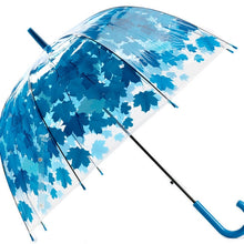 Load image into Gallery viewer, Green Leaf Transparent Umbrella Straight Rod Crooked Umbrella