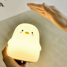 Load image into Gallery viewer, Penguin Silicone Pat Night Light Children Bedside Atmosphere Lamp, Penguin White, Penguin Pink, Penguin Gray