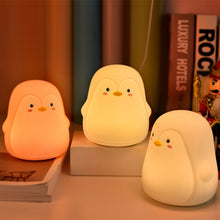 Load image into Gallery viewer, Penguin Silicone Pat Night Light Children Bedside Atmosphere Lamp, Penguin White, Penguin Pink, Penguin Gray