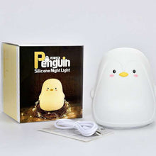 Load image into Gallery viewer, Penguin Silicone Pat Night Light Children Bedside Atmosphere Lamp, Penguin White, Penguin Pink, Penguin Gray