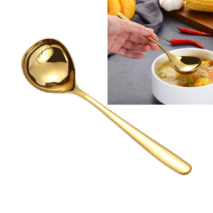 Stainless Steel Sauce Spoon Creative Big Head Long Handle Spoon, Original Steel, Gold, Rose Gold, Blue, Colorful, Black
