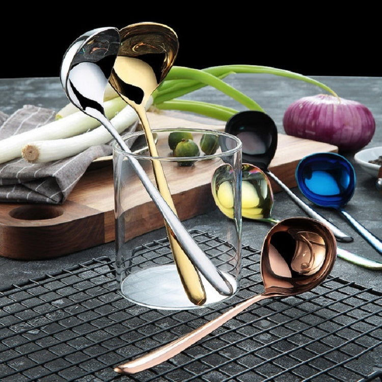 Stainless Steel Sauce Spoon Creative Big Head Long Handle Spoon, Original Steel, Gold, Rose Gold, Blue, Colorful, Black