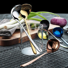 Load image into Gallery viewer, Stainless Steel Sauce Spoon Creative Big Head Long Handle Spoon, Original Steel, Gold, Rose Gold, Blue, Colorful, Black