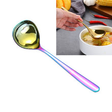 Load image into Gallery viewer, Stainless Steel Sauce Spoon Creative Big Head Long Handle Spoon, Original Steel, Gold, Rose Gold, Blue, Colorful, Black