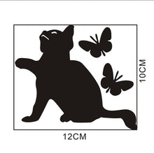 Load image into Gallery viewer, Cats And Butterflies Switch Stickers Embossed Childrens Room Wall Decals