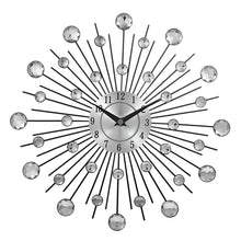 Load image into Gallery viewer, Creative Wall Clock Crystal Silver Wrought Iron Wall Clock Personality Art Decoration Living Room Bedroom Clock, Iron Wall Clock
