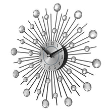 Load image into Gallery viewer, Creative Wall Clock Crystal Silver Wrought Iron Wall Clock Personality Art Decoration Living Room Bedroom Clock, Iron Wall Clock