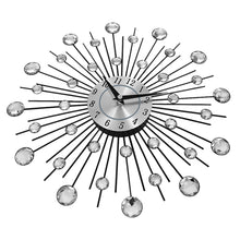Load image into Gallery viewer, Creative Wall Clock Crystal Silver Wrought Iron Wall Clock Personality Art Decoration Living Room Bedroom Clock, Iron Wall Clock