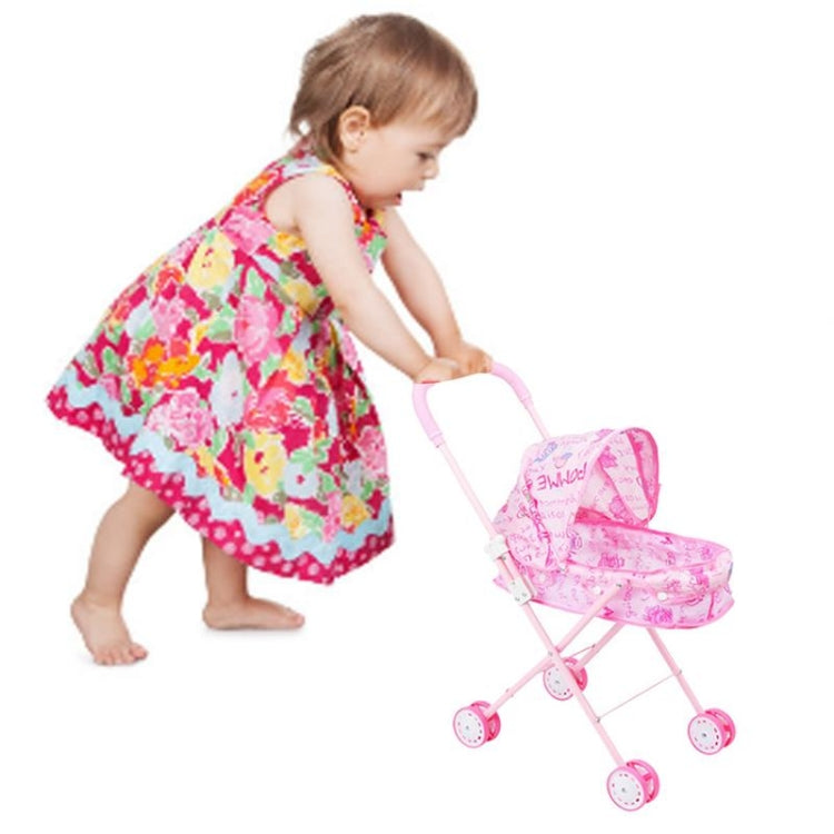 Children Doll House Toys Folded Canopy Iron Stroller