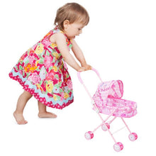 Load image into Gallery viewer, Children Doll House Toys Folded Canopy Iron Stroller