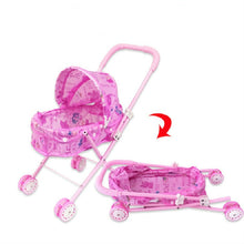 Load image into Gallery viewer, Children Doll House Toys Folded Canopy Iron Stroller