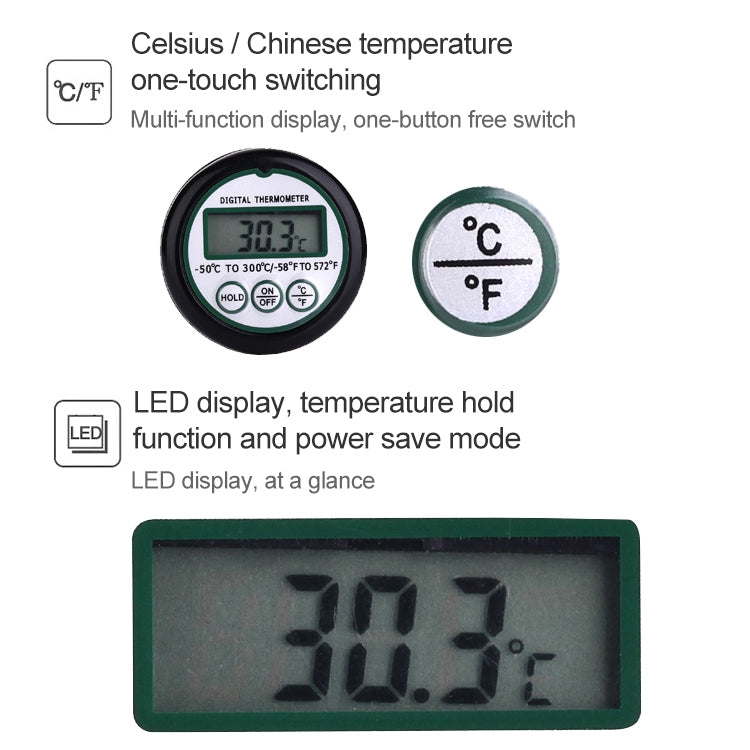 Portable Digital Probe Meat Kitchen Food Cooking BBQ and Liquid Thermometer, Meat