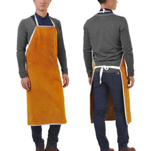 Load image into Gallery viewer, Full Leather Electric Welding Apron High Temperature Fireproof Star Splash Protective Clothing, The Whole Paragraph 60×80, Entire Section 60×90, The Whole Paragraph 65×100, Three Spells 60×80, Three Spells 60×90, Three Spells 65×100