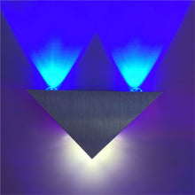 Load image into Gallery viewer, 3W Aluminum Triangle Wall Lamp Home Lighting Indoor Outdoor Decoration Light, AC 85-265V, 3W