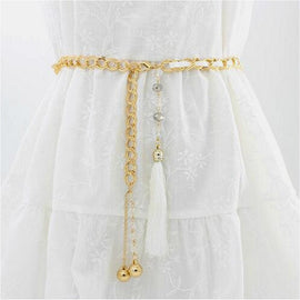 Women Metal Waist Chain Belt Skirt Accessories with Tassel