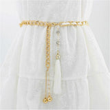 Women Metal Waist Chain Belt Skirt Accessories with Tassel