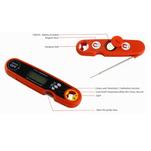 Load image into Gallery viewer, Foldable Probe Waterproof Food Thermometer Kitchen Barbecue Fast Temperature Measurement Digital Display Electronic Thermometer