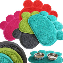 Load image into Gallery viewer, PVC Claw Shaped Cat Litter Mat Pet Placemat Anti-skid Floor Mat Pet Supplies, Rose Red, Yellow Green, Gray, Lake Blue, Coffee, Light Blue