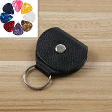Load image into Gallery viewer, 10 PCS Genuine Leather Guitar Pick Storage Bag with Key Ring, Apricot, Black, Brown, Blue, Claret