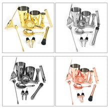 Load image into Gallery viewer, 11 in 1 Cocktail Mixing Set Wine Filter Filter, Rose Gold, Gold, Silver, Black