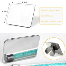 Load image into Gallery viewer, Salon Manicure Finger Ring Color Palette Make Up Cream Foundation Mixing Palette Cosmetic Make up Tool Stainless Steel Plate, Small Square