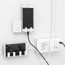 Load image into Gallery viewer, Practical Wall Sticking Phone Charging Holder Socket Strong Sticky Adhesive Sopport Rack Shelf With Hooks