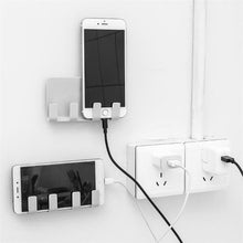 Load image into Gallery viewer, Practical Wall Sticking Phone Charging Holder Socket Strong Sticky Adhesive Sopport Rack Shelf With Hooks