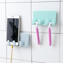 Load image into Gallery viewer, Practical Wall Sticking Phone Charging Holder Socket Strong Sticky Adhesive Sopport Rack Shelf With Hooks