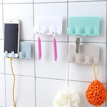Load image into Gallery viewer, Practical Wall Sticking Phone Charging Holder Socket Strong Sticky Adhesive Sopport Rack Shelf With Hooks