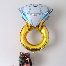 Load image into Gallery viewer, Wedding Marriage Room Decoration Balloon Diamond Ring Foil Balloon, Specification:Large Gold Diamond, Small Pink Diamond Ring, Small Blue Diamond Ring, Small Gold Diamond, Small Rose Gold Diamond, Golden ido Diamond Ring, Silver ido Diamond Ring       ...