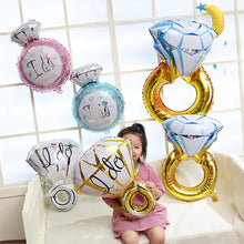 Load image into Gallery viewer, Wedding Marriage Room Decoration Balloon Diamond Ring Foil Balloon, Specification:Large Gold Diamond, Small Pink Diamond Ring, Small Blue Diamond Ring, Small Gold Diamond, Small Rose Gold Diamond, Golden ido Diamond Ring, Silver ido Diamond Ring       ...