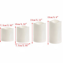 Load image into Gallery viewer, Cylindrical LED Electronic Candle Light Simulation Wedding Candlestick Candle, 15x7.5cm, 13x7.5cm, 10x7.5cm, 7.5x7.5cm, 7.5x7.5cm with remote control, 10x7.5cm with remote control, 13cm with remote control, 15x7.5cm with remote control