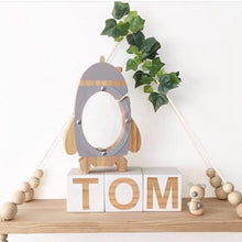 Load image into Gallery viewer, Nordic Wood Rocket Money Box Toys Living Room Decoration Piggy Bank
