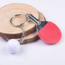 Load image into Gallery viewer, 2 PCS Creative Metal table Tennis Keychain Handmade Jewelry Gift Sports Keychain, Table Tennis Shape(Black), Table Tennis Shape(Red), Table Tennis Shape(Yellow), Table Tennis Shape(Light Blue), Table Tennis Shape(Pink), Table Tennis Shape(Green)       ...