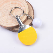 Load image into Gallery viewer, 2 PCS Creative Metal table Tennis Keychain Handmade Jewelry Gift Sports Keychain, Table Tennis Shape(Black), Table Tennis Shape(Red), Table Tennis Shape(Yellow), Table Tennis Shape(Light Blue), Table Tennis Shape(Pink), Table Tennis Shape(Green)       ...
