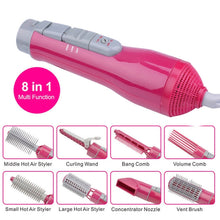 Load image into Gallery viewer, 8 in 1 Professional Hair Dryer Hair Curler for Hotel Travel With Comb Powerful Hairdryer