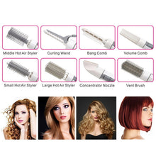 Load image into Gallery viewer, 8 in 1 Professional Hair Dryer Hair Curler for Hotel Travel With Comb Powerful Hairdryer