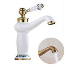 Load image into Gallery viewer, Copper Antique Hot Cold Double Blue White Porcelain Faucet, Black, Antique, Platinum, Black Gold