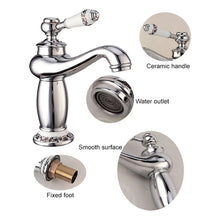 Load image into Gallery viewer, Copper Antique Hot Cold Double Blue White Porcelain Faucet, Black, Antique, Platinum, Black Gold