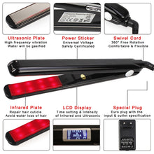 Load image into Gallery viewer, RUCHA Ultrasonic Infrared Hair Care Iron Straightener with Adjustable Upgraded LCD Display, EU, US, UK, AU