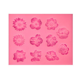 Fondant Cake Silicone Mold Chocolate Mold DIY Trumpet Flower Sun Flower Baking Decoration, Sun Flower Shape(Pink), Sun Flower Shape(Gray)