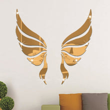 Load image into Gallery viewer, Crystal Three Dimensional Decorative Wall Stickers Angel Wings Bedroom Decorative Mirror
