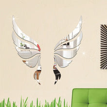 Load image into Gallery viewer, Crystal Three Dimensional Decorative Wall Stickers Angel Wings Bedroom Decorative Mirror