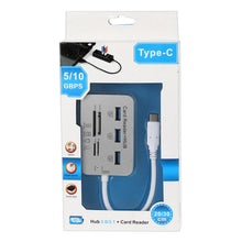 Load image into Gallery viewer, USB 3.1 Type-C COMBO 3 Ports HUB + MS DUO / SD(HC) / M2 / T-Flash Card Reader with LED Indication, 3 Ports USB+MS DUO+M2+TF