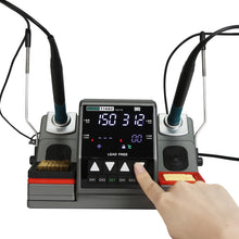 Load image into Gallery viewer, SUGON T1602 220V Dual Station Electric Soldering Station with Double Handle, EU Plug, T1602, EU Plug