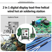 Load image into Gallery viewer, BEST BST-878D Adjustable Temperature Hot Air Gun with Electric Soldering Iron Rework Station, UK Plug, BST-878D UK Plug