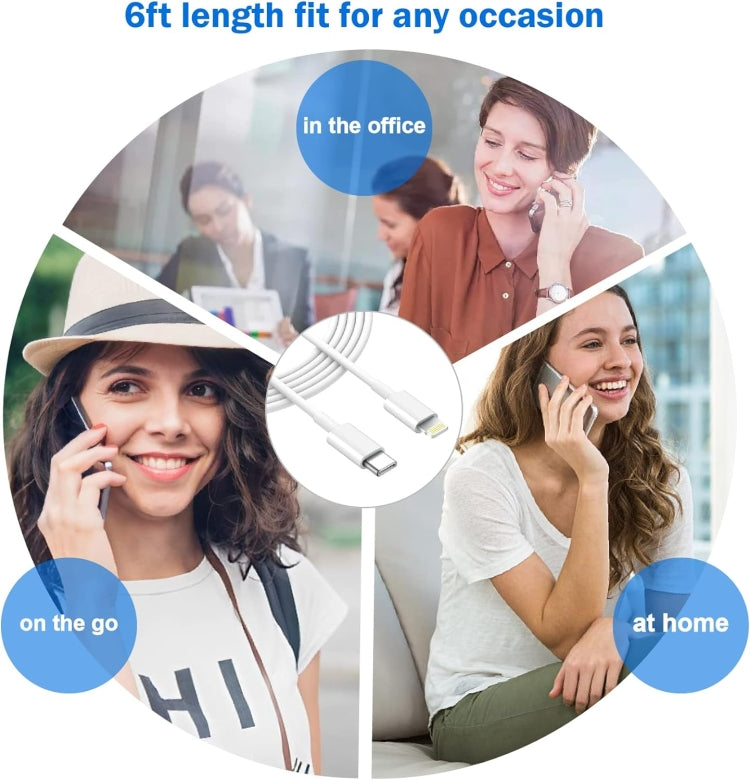 USB-C / Type-C to 8 Pin 20W PD Fast Charging Cable Charger Kit for iPhone