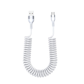 5A USB-C / Type-C to USB Retractable Coiled Fast Charging Cable